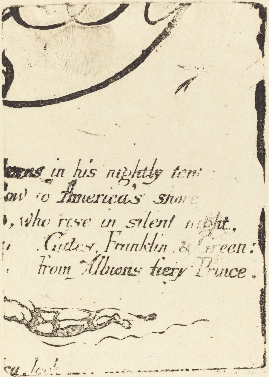 Herdruk van fragment van geannuleerde plaat voor "Een Profetie" door William Blake