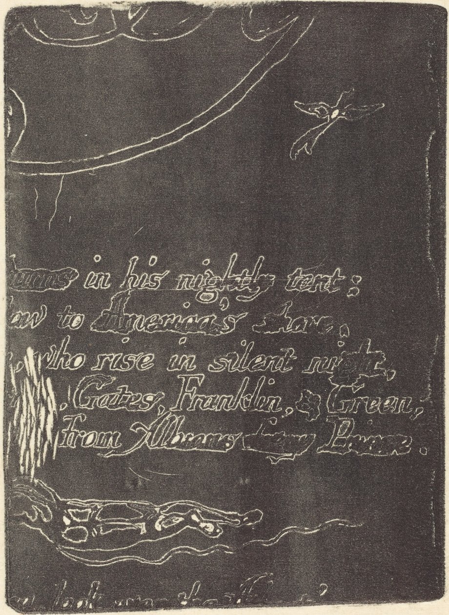 Herdruk van fragment van geannuleerde plaat voor A Prophecy, 1793 door William Blake