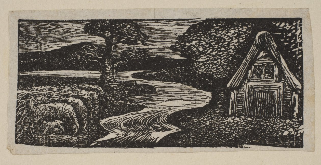 Sabrinas zilveren vloed, uit Thorntons Pastorals of Virgil door William Blake