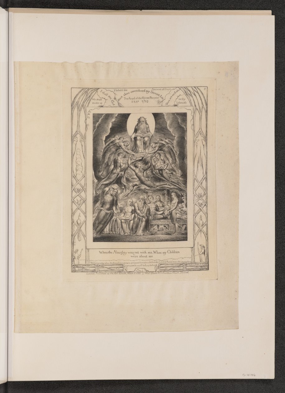 Satan voor de troon van God door William Blake