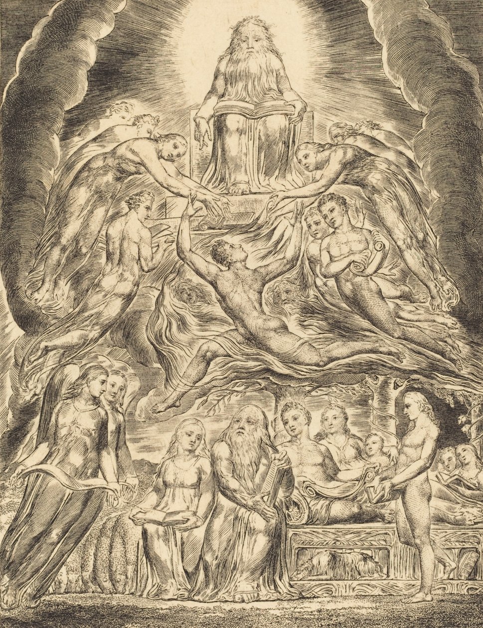 Satan voor de Troon van God door William Blake