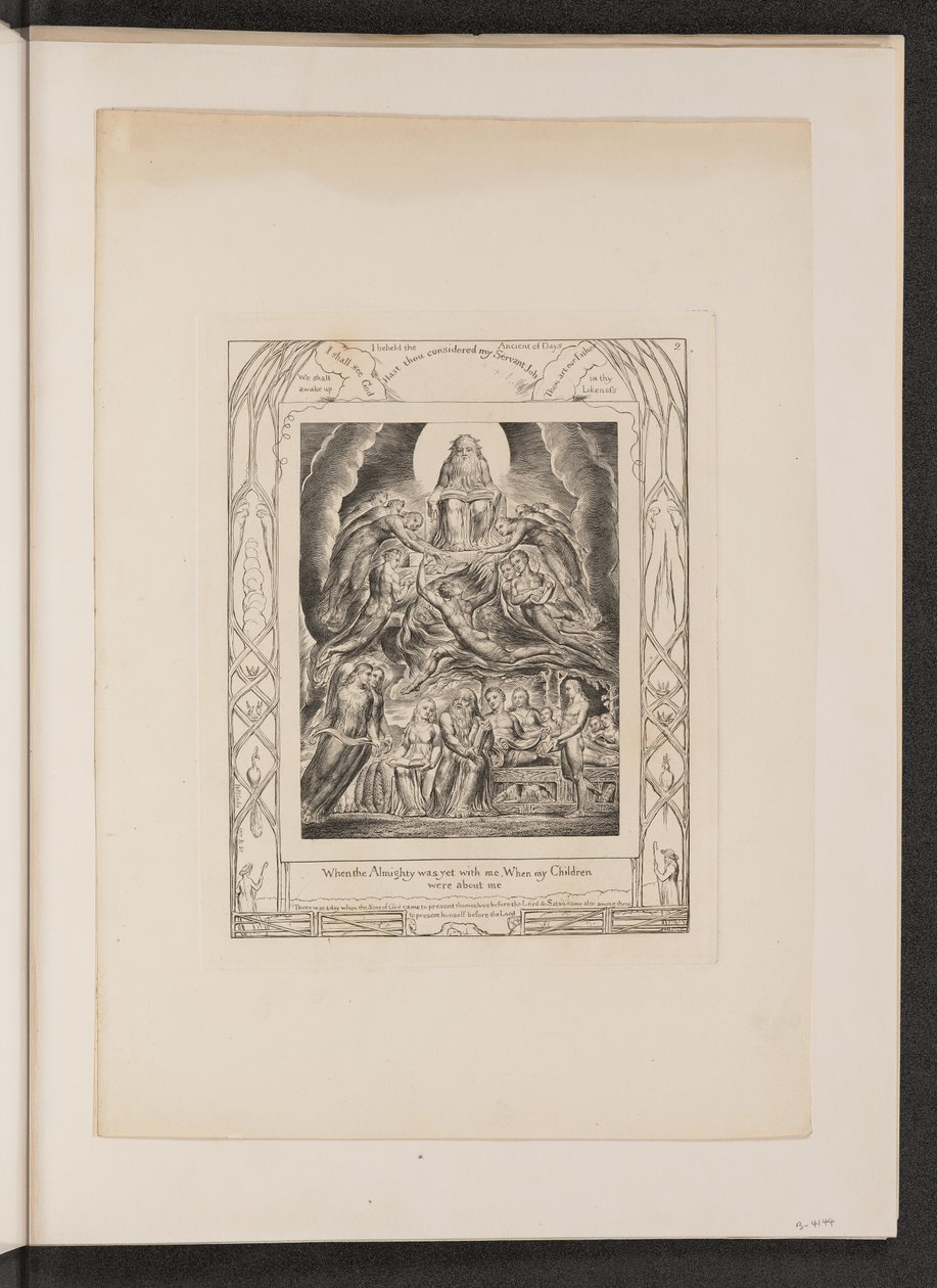 Satan Voor de Troon van God door William Blake