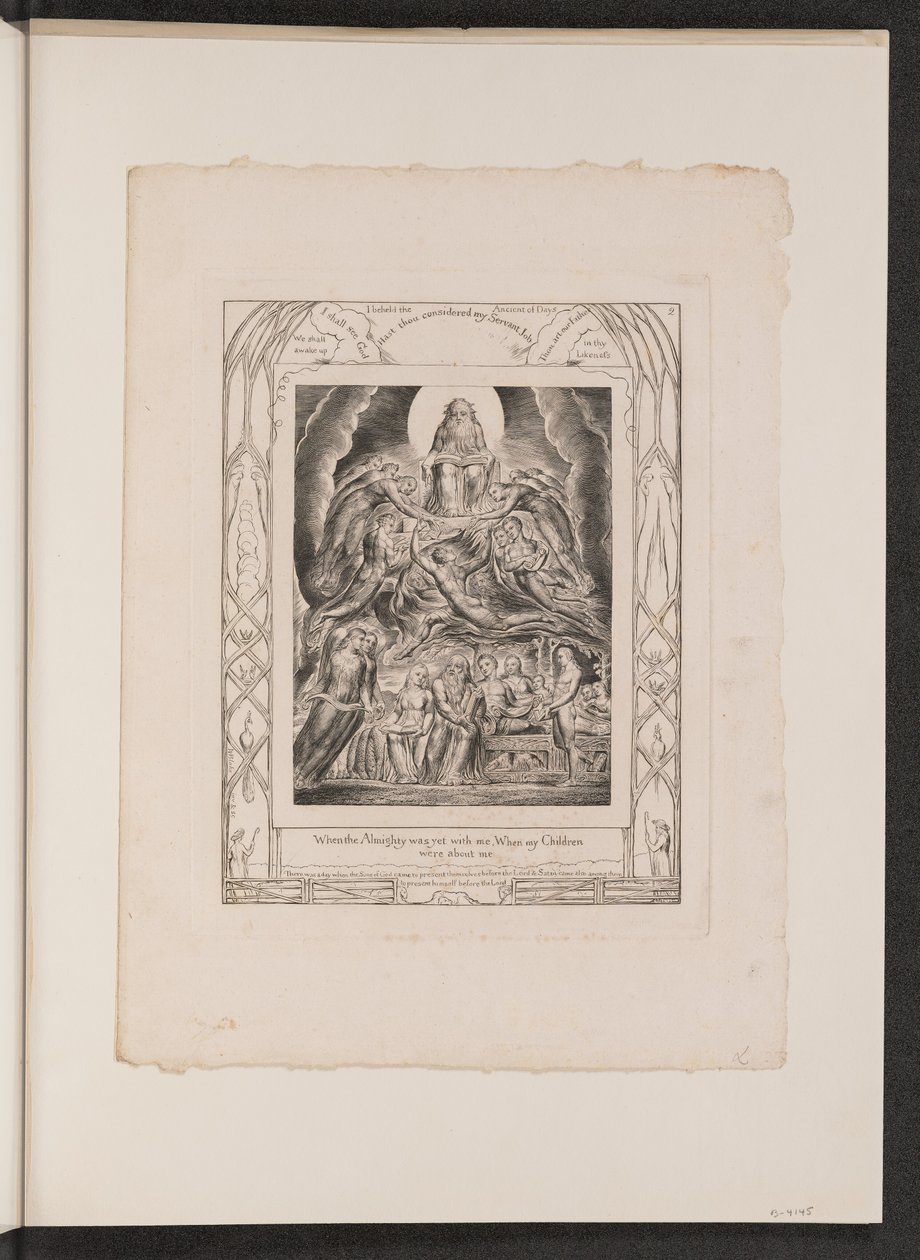 Satan voor de troon van God, 1825 door William Blake
