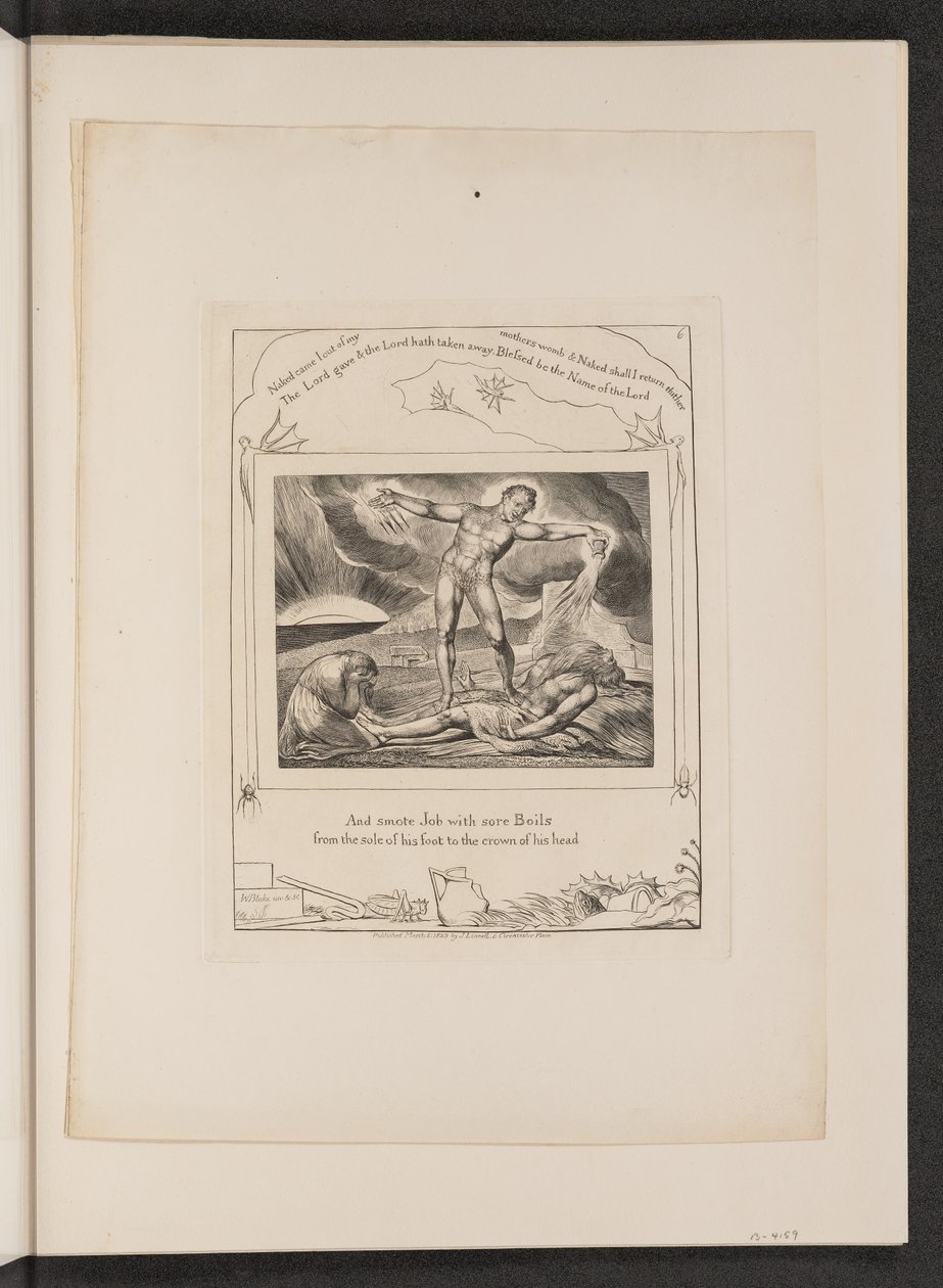 Satan Slaat Job met Zweren, 1825 door William Blake