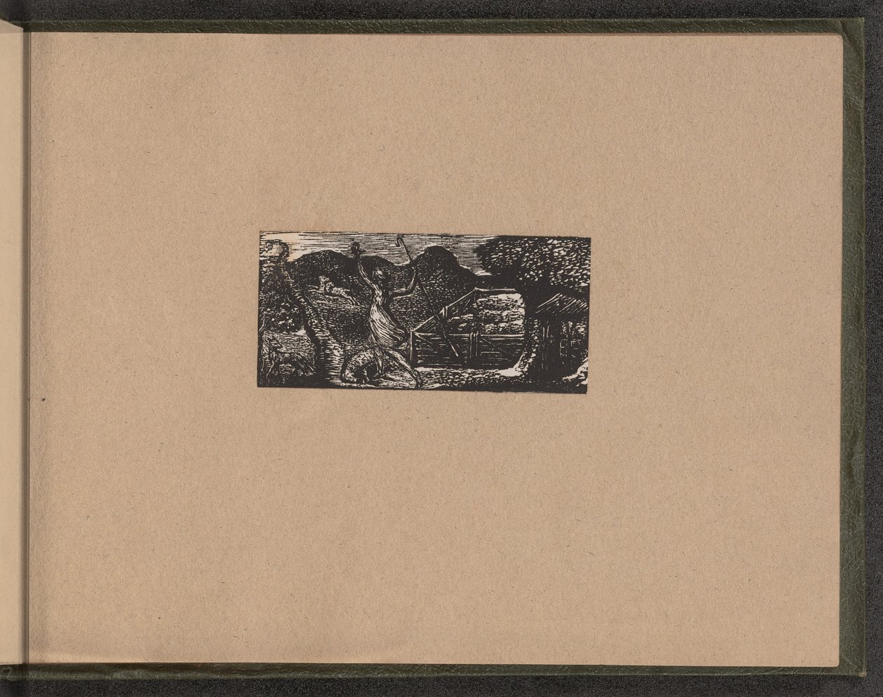 Herder verjaagt wolf door William Blake