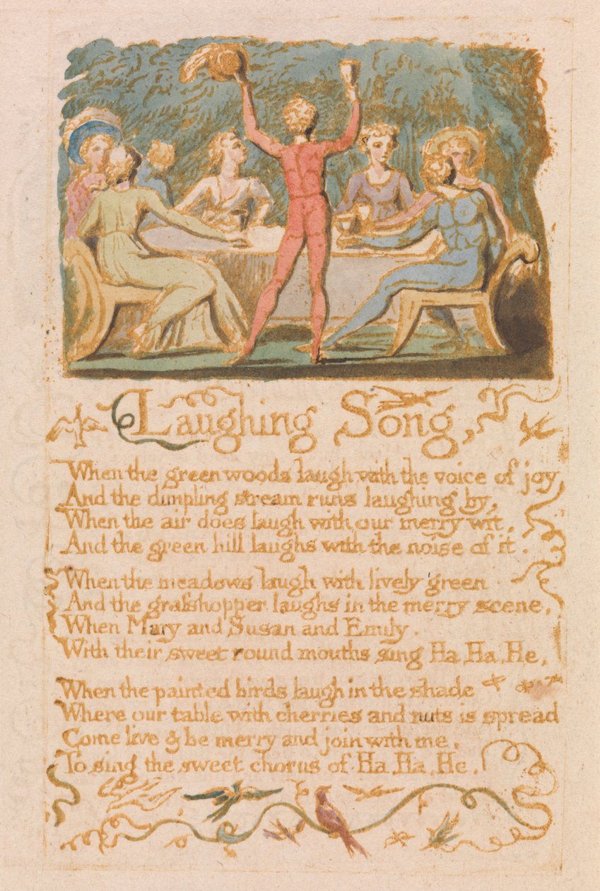 Liederen van Onschuld, Plaat 28, Lachend Lied (Bentley 15) door William Blake