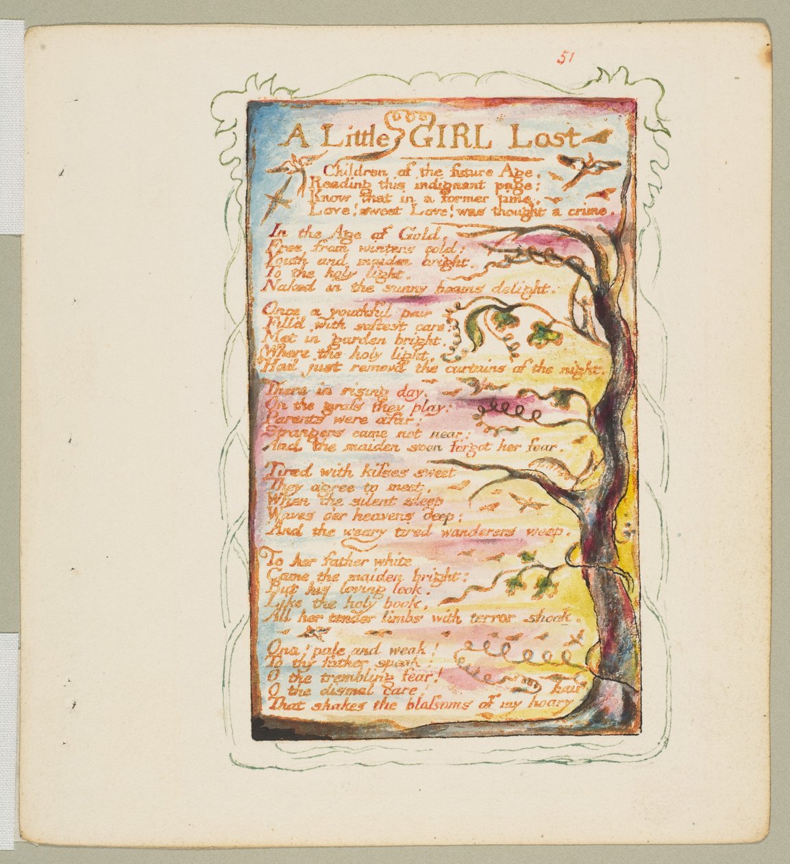 Songs of Innocence and of Experience: A Little Girl Lost door William Blake