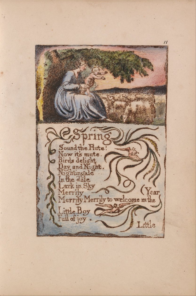 Liederen van Onschuld en Ervaring, Plaat 11, Lente (Bentley 22) door William Blake