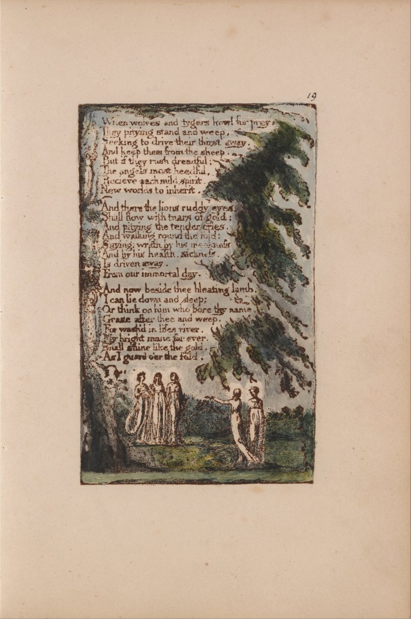 Liederen van Onschuld en Ervaring, Plaat 19, Nacht (Bentley 21) door William Blake