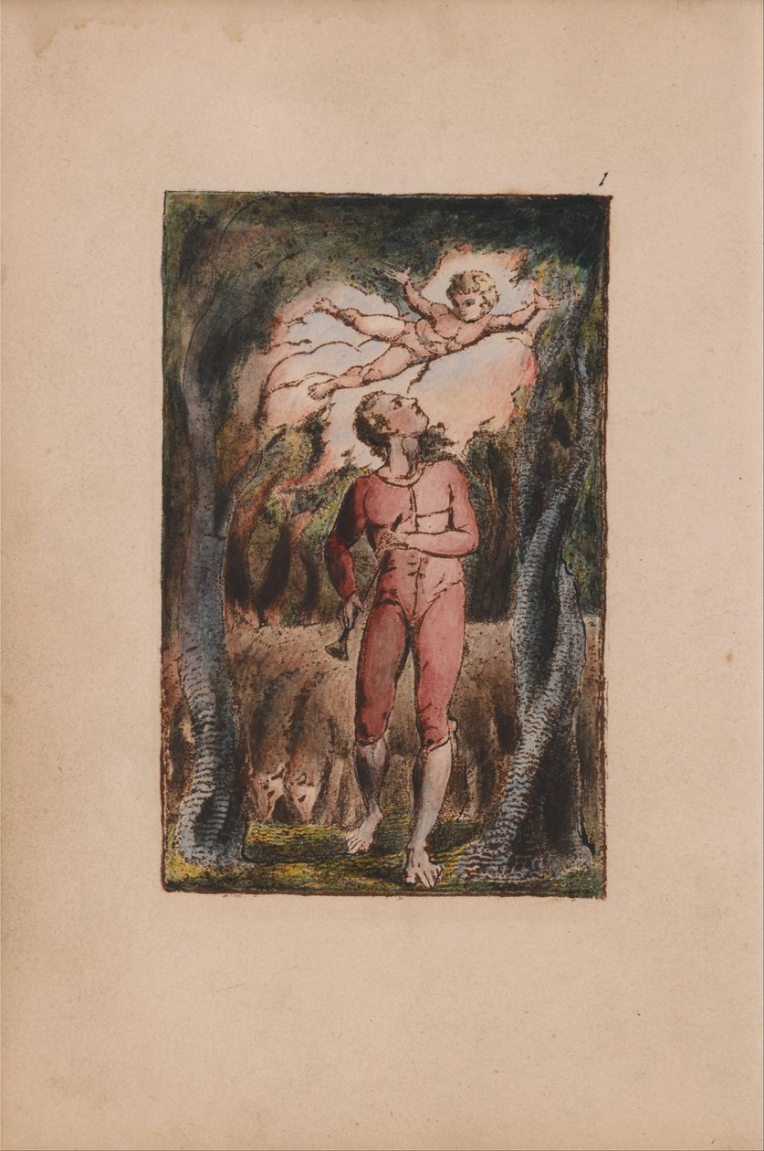 Songs of Innocence and of Experience, Plaat 1, Innocence Frontispiece (Bentley 2) door William Blake
