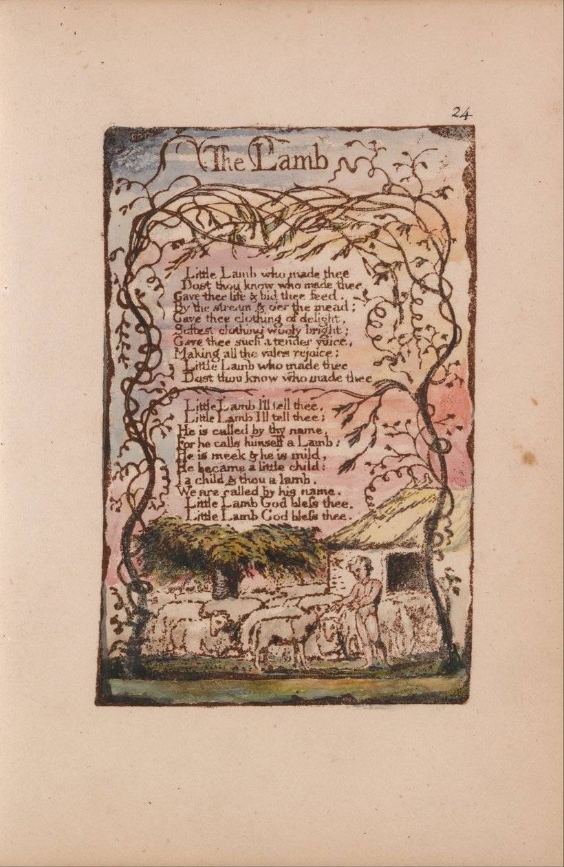 Songs of Innocence and of Experience, Plaat 24, The Lamb (Bentley 8) door William Blake