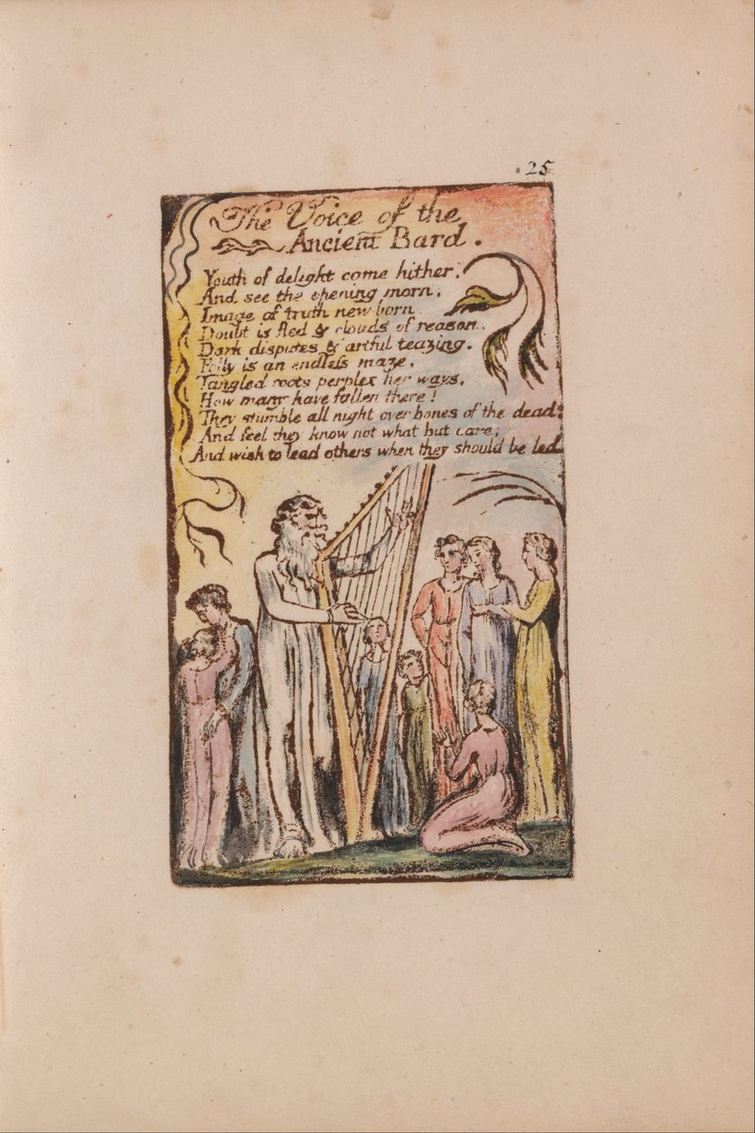 Liederen van Onschuld en Ervaring, Plaat 25, De Stem van de Oude Bard (Bentley 54) door William Blake