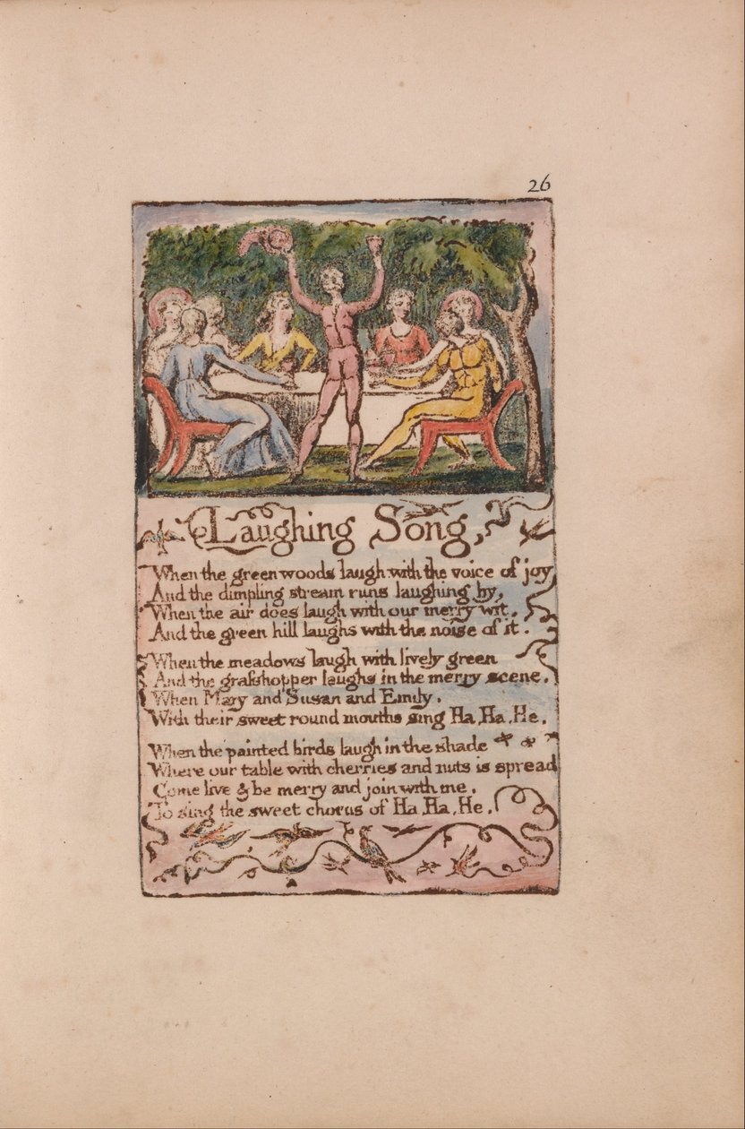 Songs of Innocence and of Experience, Plaat 26, Laughing Song (Bentley 15) door William Blake