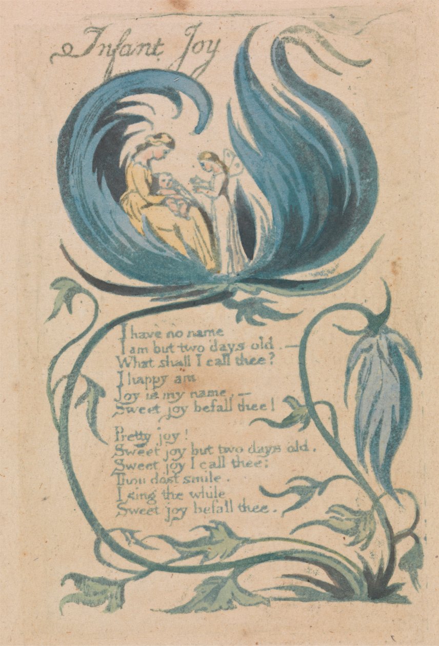 Songs of Innocence and of Experience, Plaat 28, "Infant Joy" (Bentley 25) door William Blake