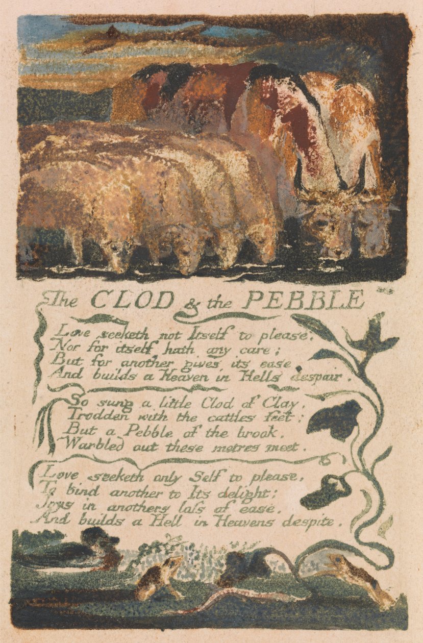 Songs of Innocence and of Experience, Plaat 36, "The Clod & the Pebble" (Bentley 32) door William Blake
