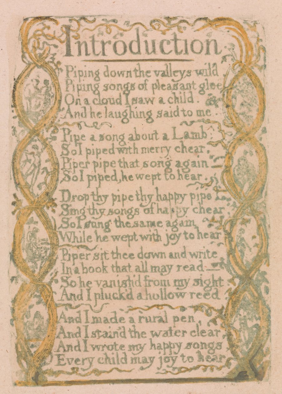 Songs of Innocence and of Experience, Plaat 3, Introductie (Bentley 4) door William Blake