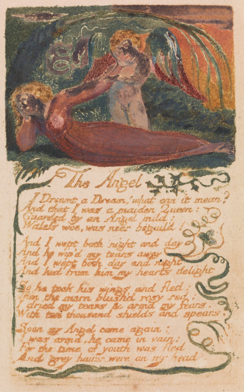 Songs of Innocence and of Experience, plaat 40, "De Engel" (Bentley 41) door William Blake