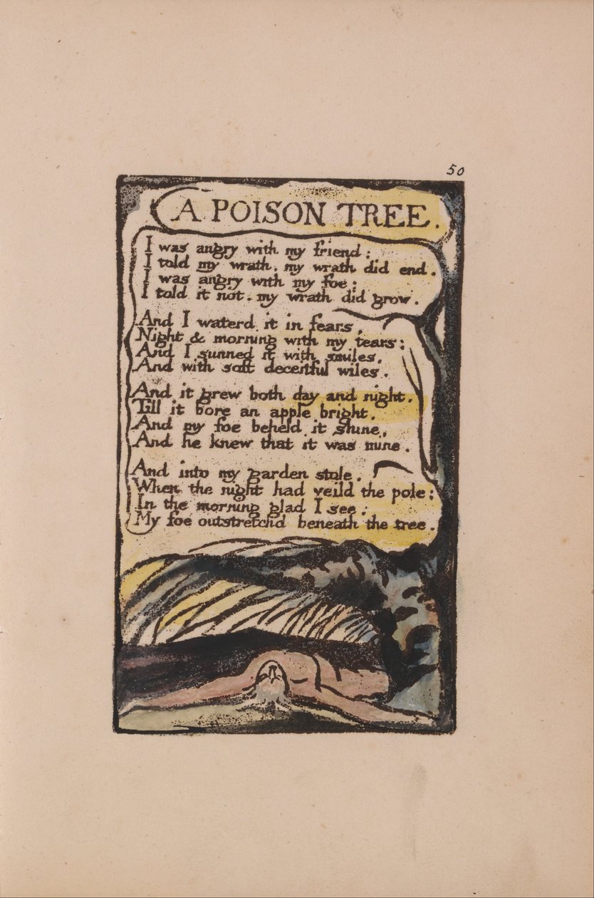 Liederen van Onschuld en Ervaring, Plaat 50, Een Gifboom (Bentley 49) door William Blake