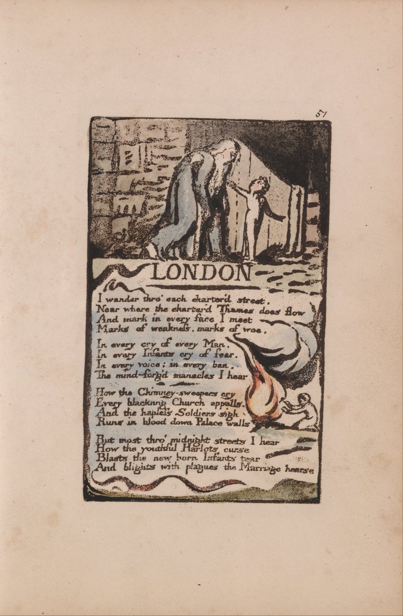 Songs of Innocence and of Experience, Plaat 51, London (Bentley 46) door William Blake