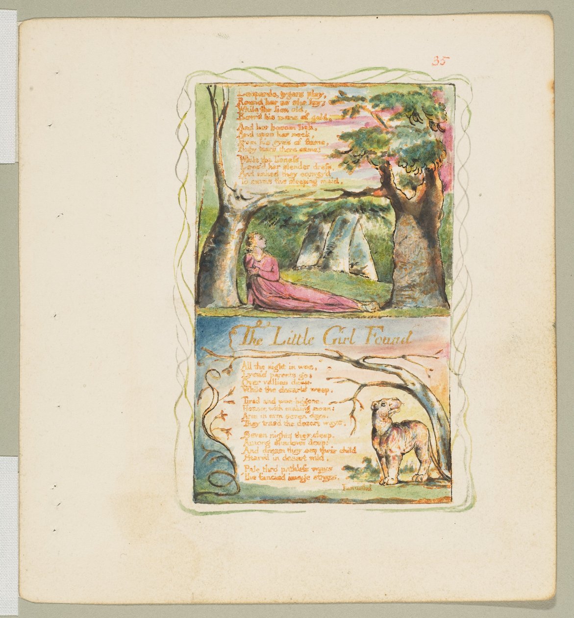 Songs of Innocence and of Experience: The Little Girl Lost The Little Girl Found, ca. 1825 door William Blake
