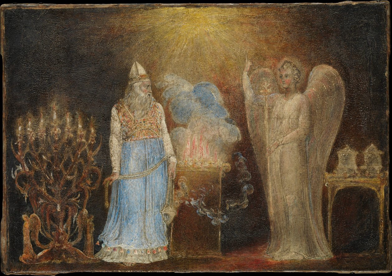 De engel verschijnt aan Zacharias door William Blake