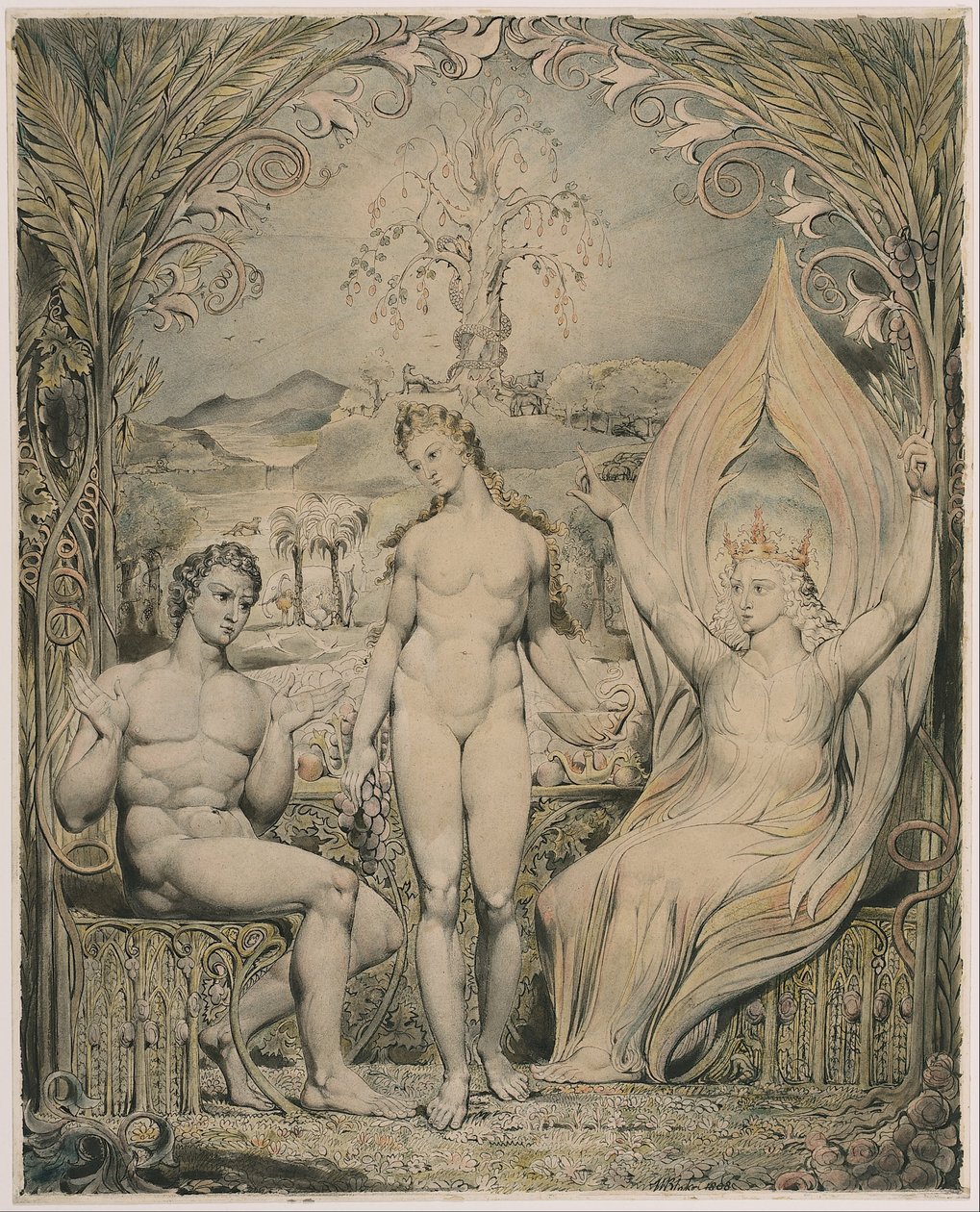 De aartsengel Rafaël met Adam en Eva (Illustratie bij Milton