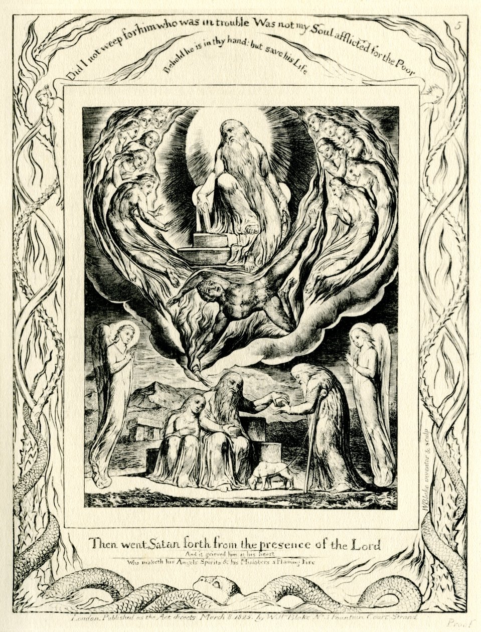Het boek Job 2:7 geïllustreerd door William Blake door William Blake