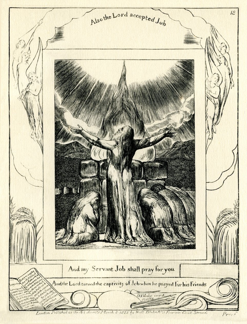 Het Boek Job 42:8 (illustratie door William Blake) door William Blake