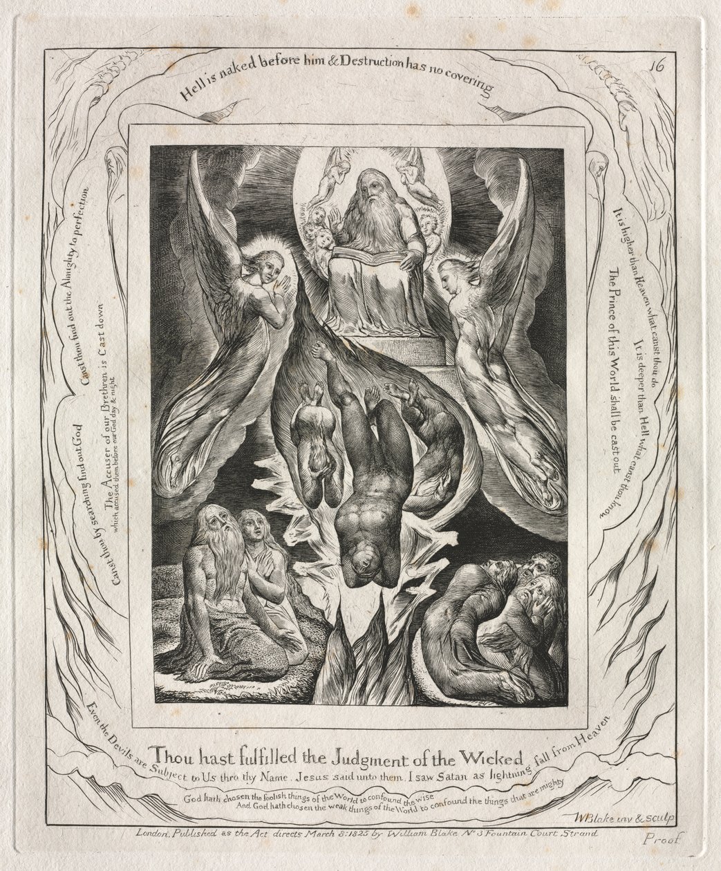 Het Boek Job: Pl. 16, Jij hebt het Oordeel van de Slechten vervuld door William Blake
