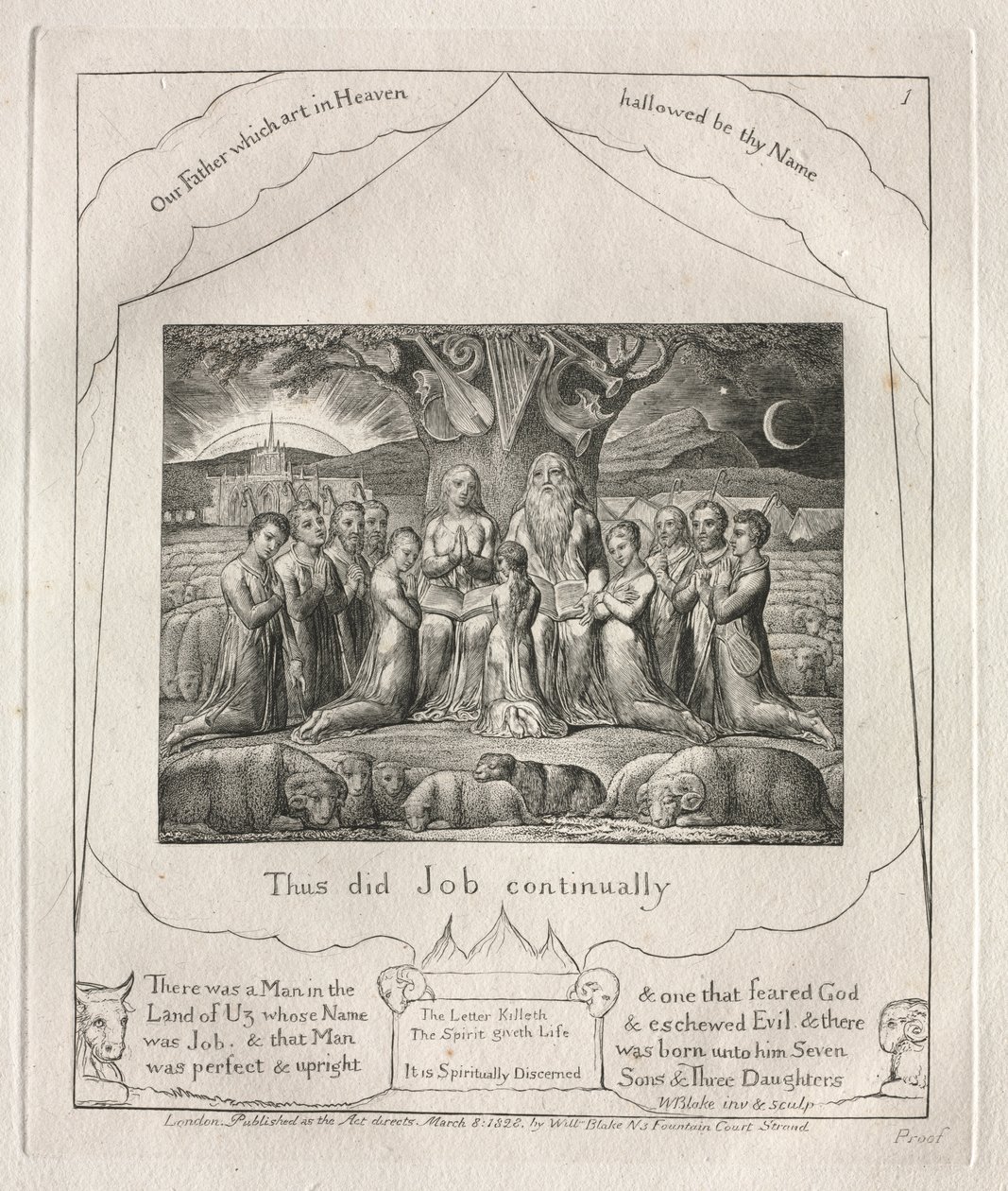 Het Boek Job: Pl. 1, Zo deed Job voortdurend door William Blake