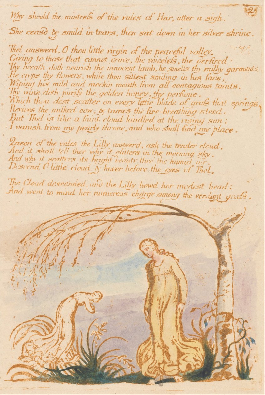 The Book of Thel, Plaat 4, Why should the mistress . . . . door William Blake
