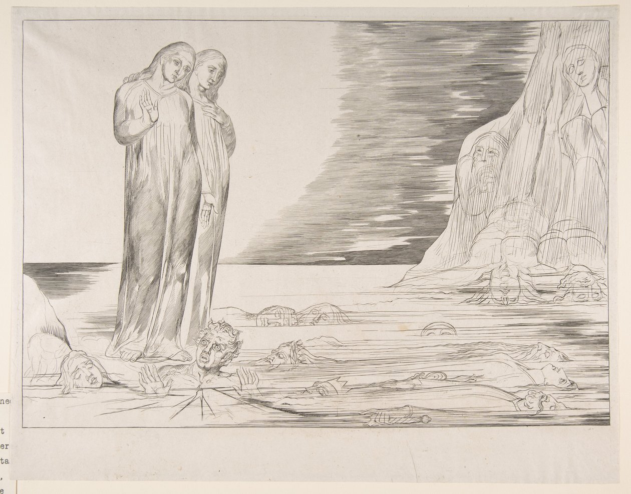 De Cirkel van Verraders: Dantes Voet die Bocca degli Abbate Slaat, uit Dantes Inferno door William Blake