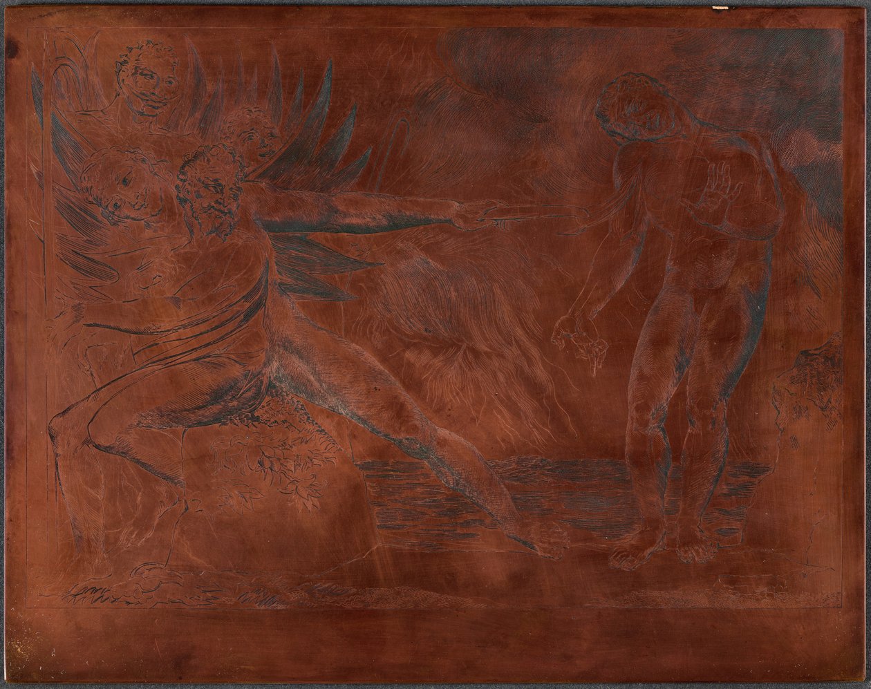 Der Kreis der korrupten Beamten; die Teufel quälen Ciampolo door William Blake