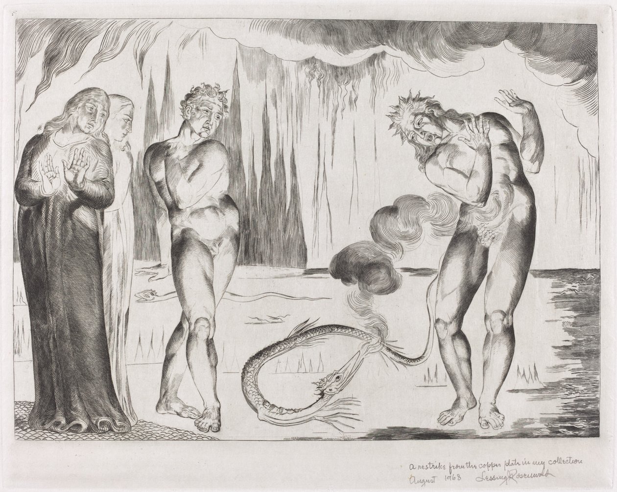 De Cirkel van de Dieven, Buoso Donati Aangevallen door de Slang door William Blake