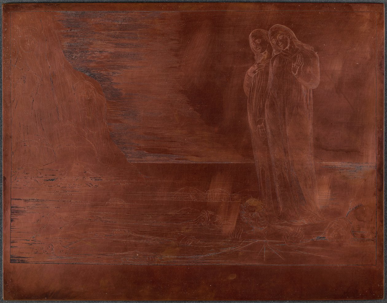 De kring van de verraders; Dantes voet treft Bocca degli Abbate door William Blake