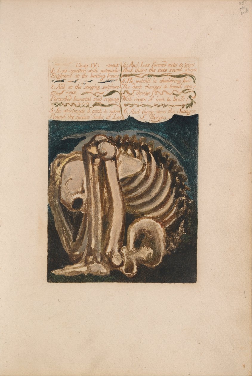 Het Eerste Boek van Urizen, Plaat 12, Los Verbijsterd.... (Bentley 8) door William Blake