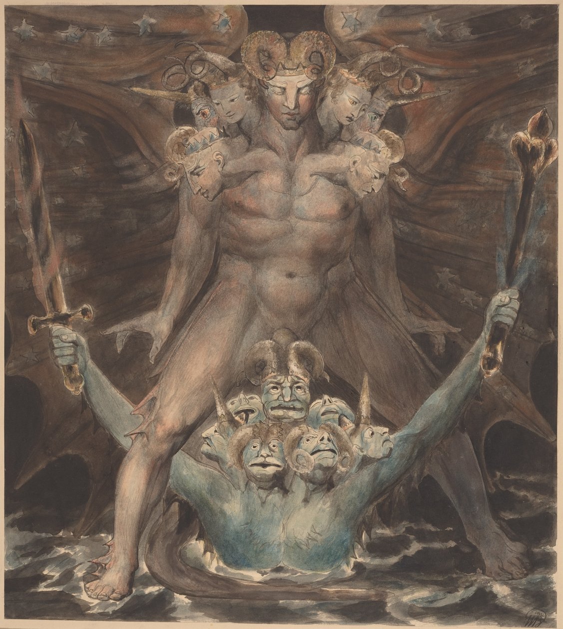 De Grote Rode Draak en het Beest uit de Zee | William Blake