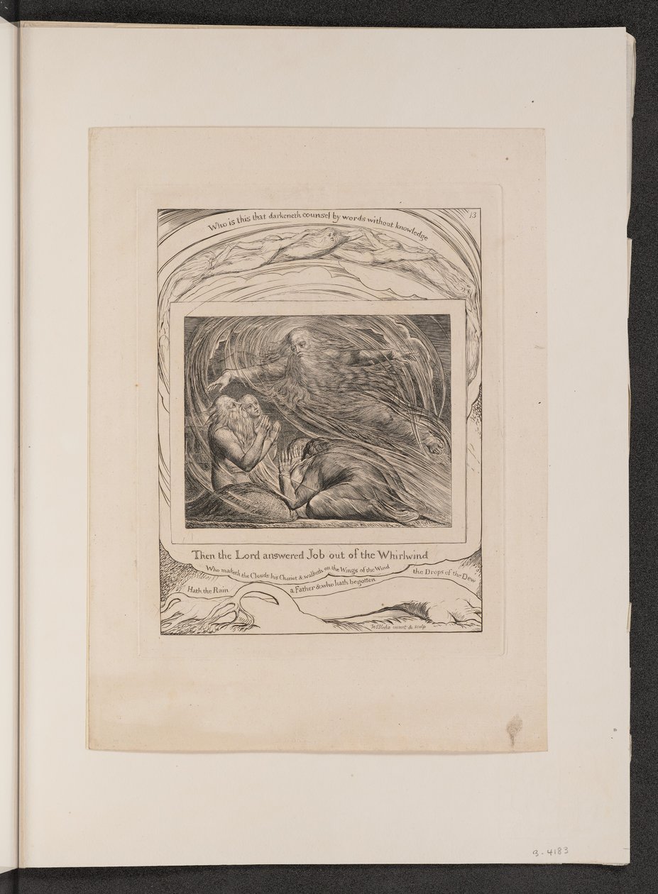 De Heer antwoordt Job uit de wervelwind door William Blake