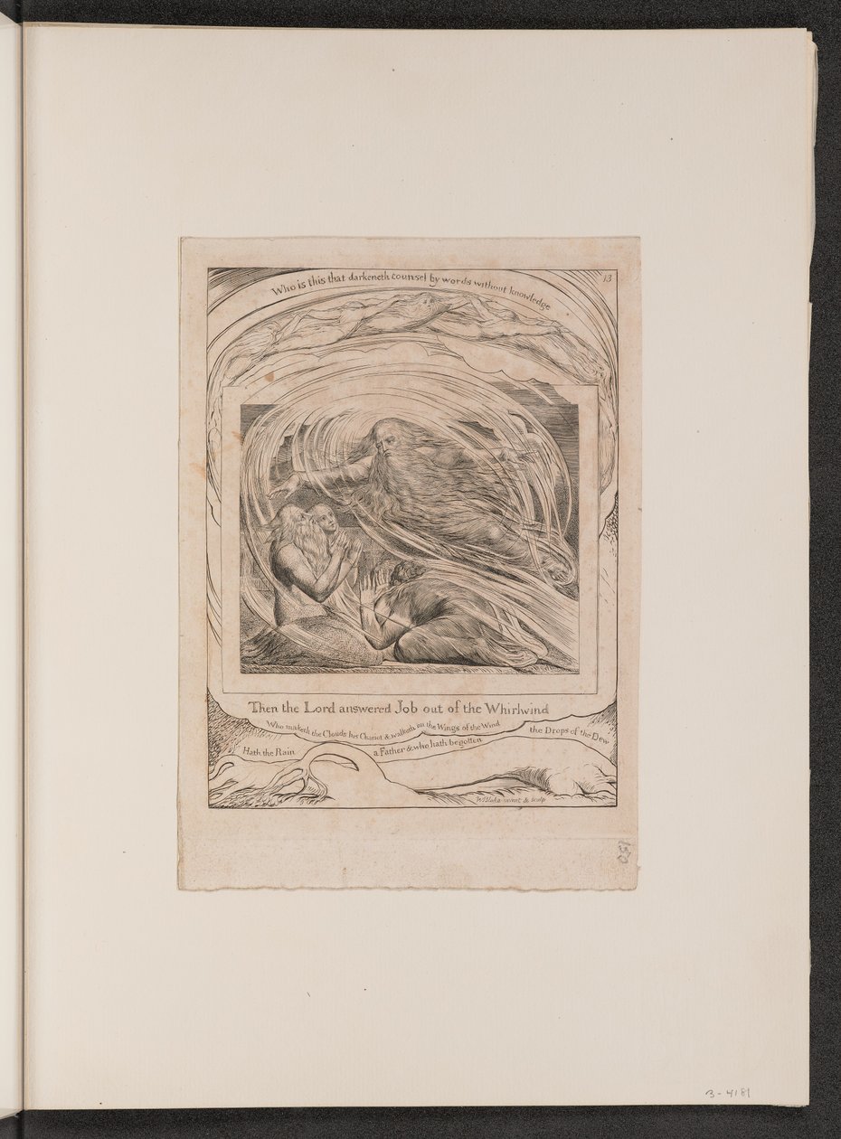 De Heer antwoordt Job uit de wervelwind door William Blake