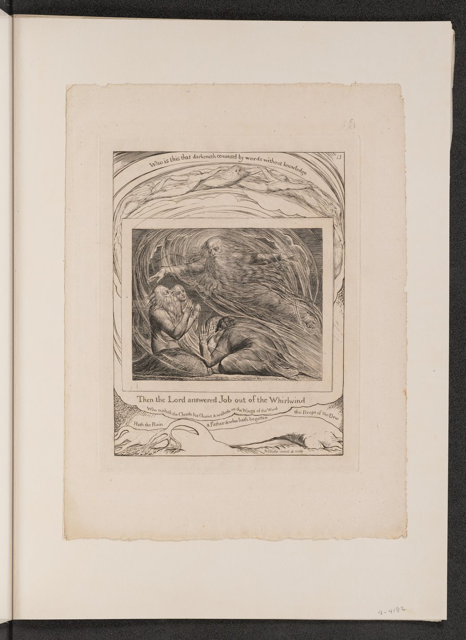 De Heer antwoordt Job uit de wervelwind door William Blake