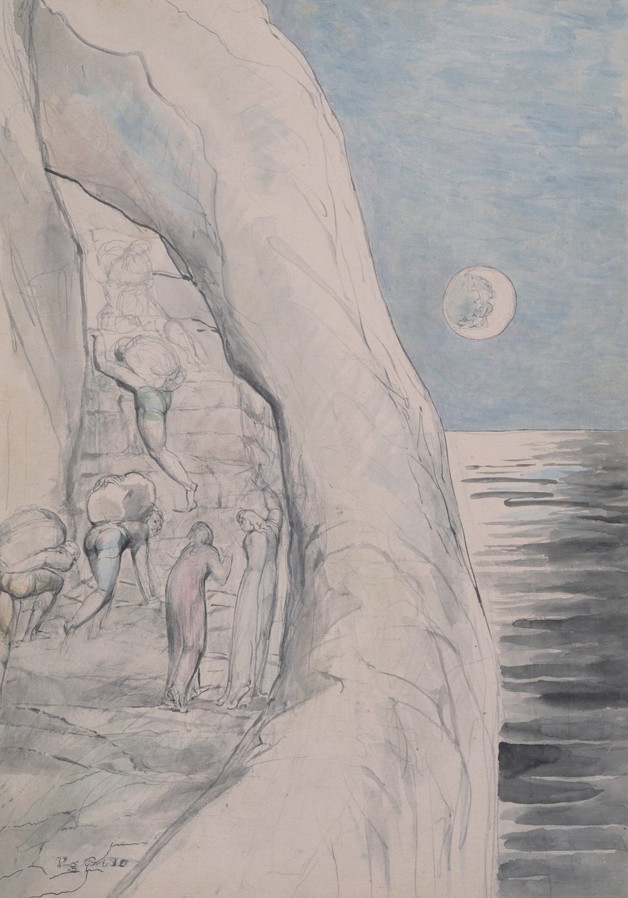 De Trotsen Onder hun Enorme Ladingen 1824-27 door William Blake