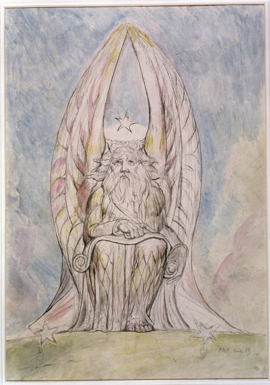 De Optekenengel, illustratie uit Canto 19 "Paradiso" van de "Goddelijke Komedie" door Dante Alighieri door William Blake