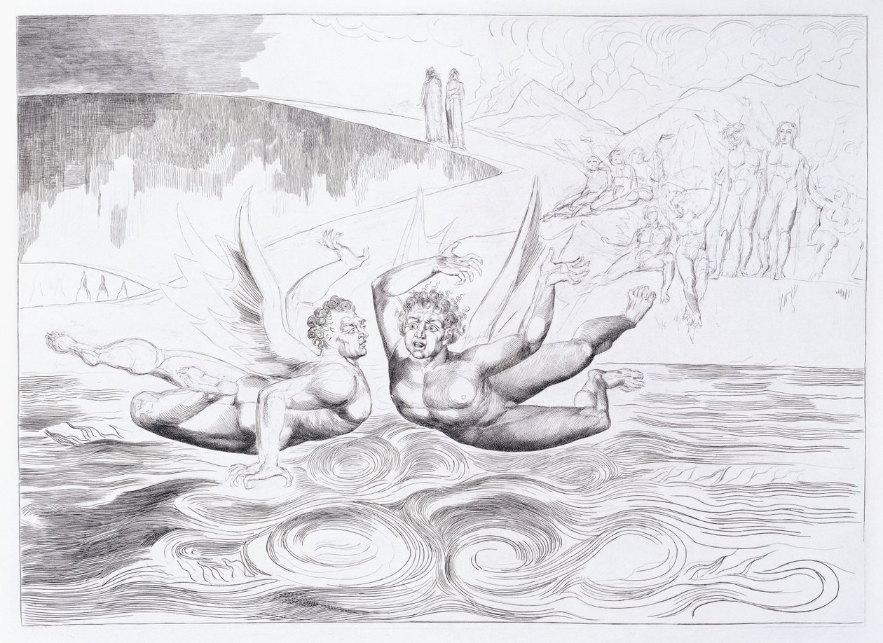 De Zesvoetige Slang die Agnolo Brunelleschi Aanvalt, ca. 1824-1827 door William Blake