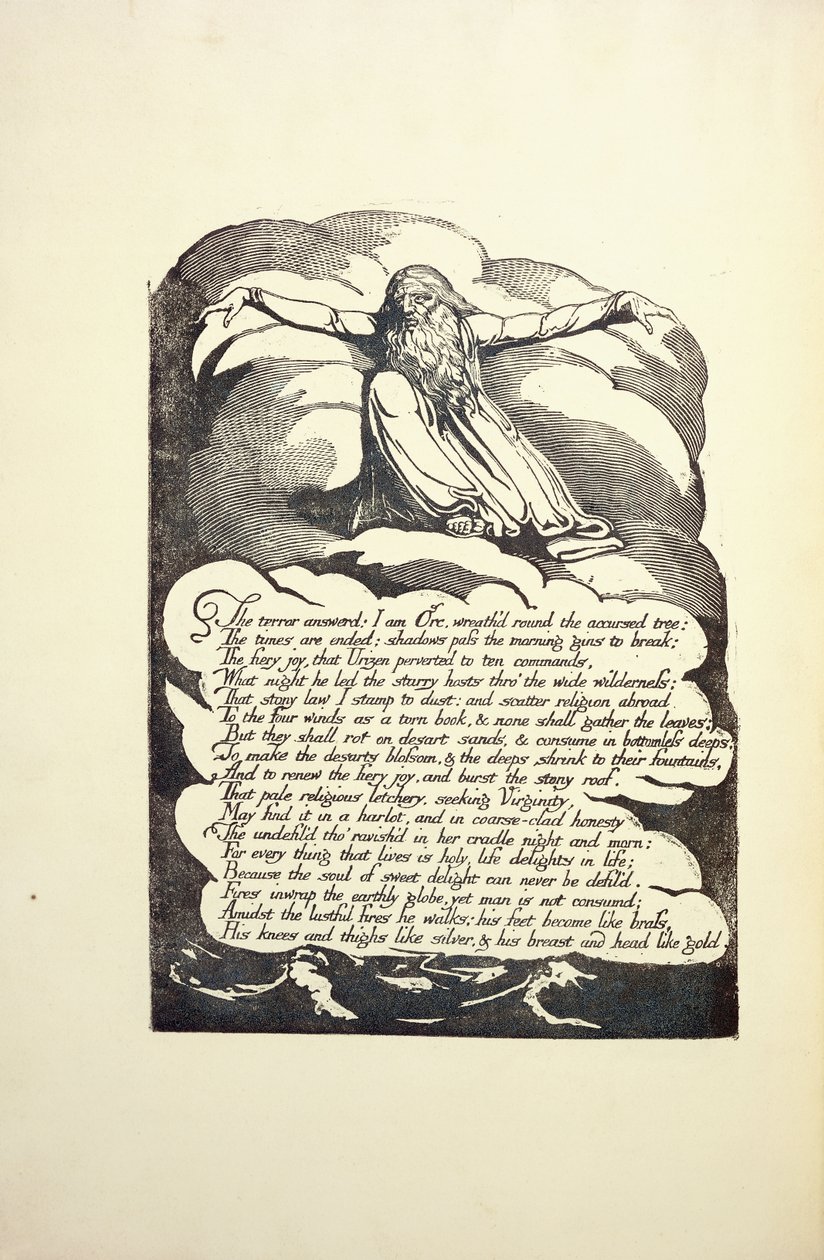 Het Beantwoorde Terror, midden 1790s door William Blake