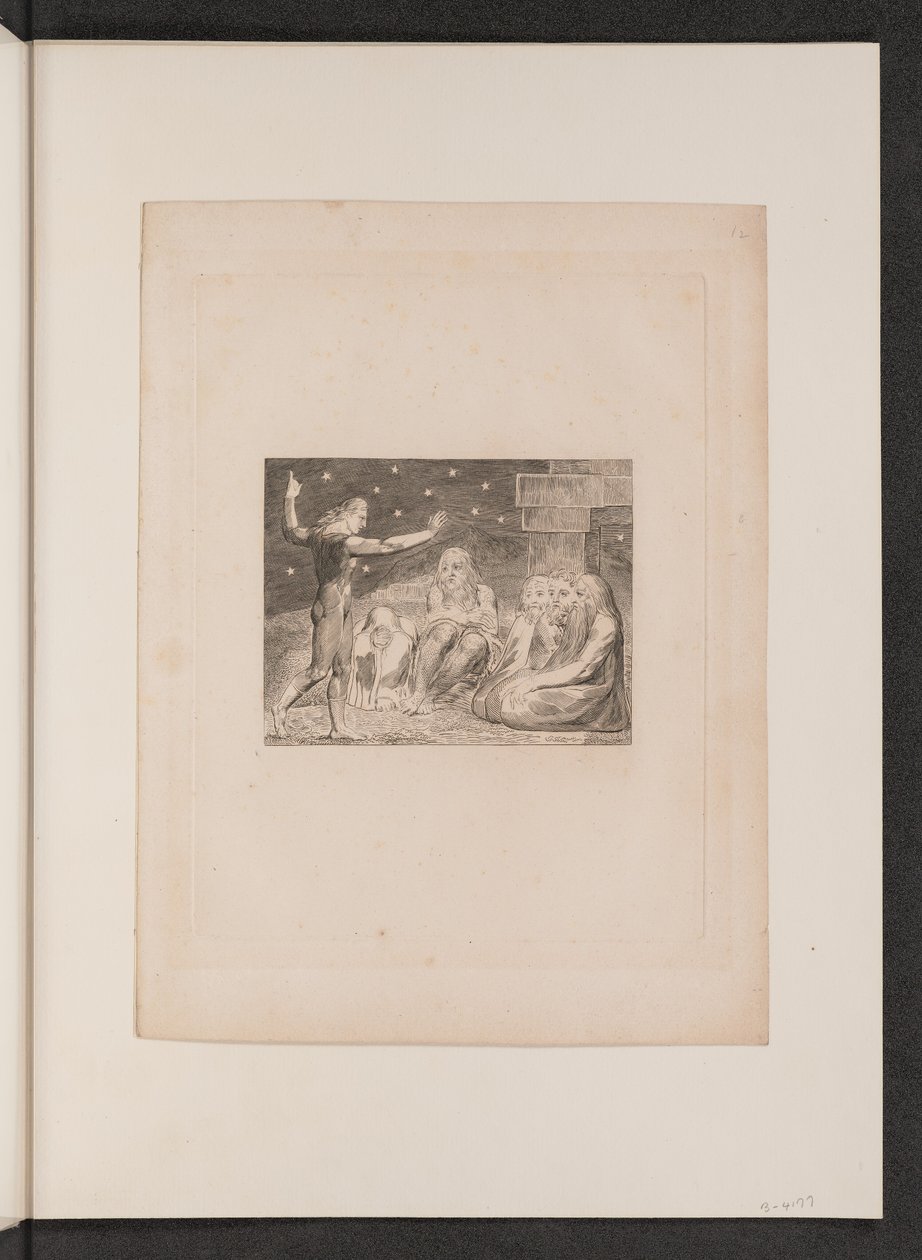 De toorn van Elihu door William Blake
