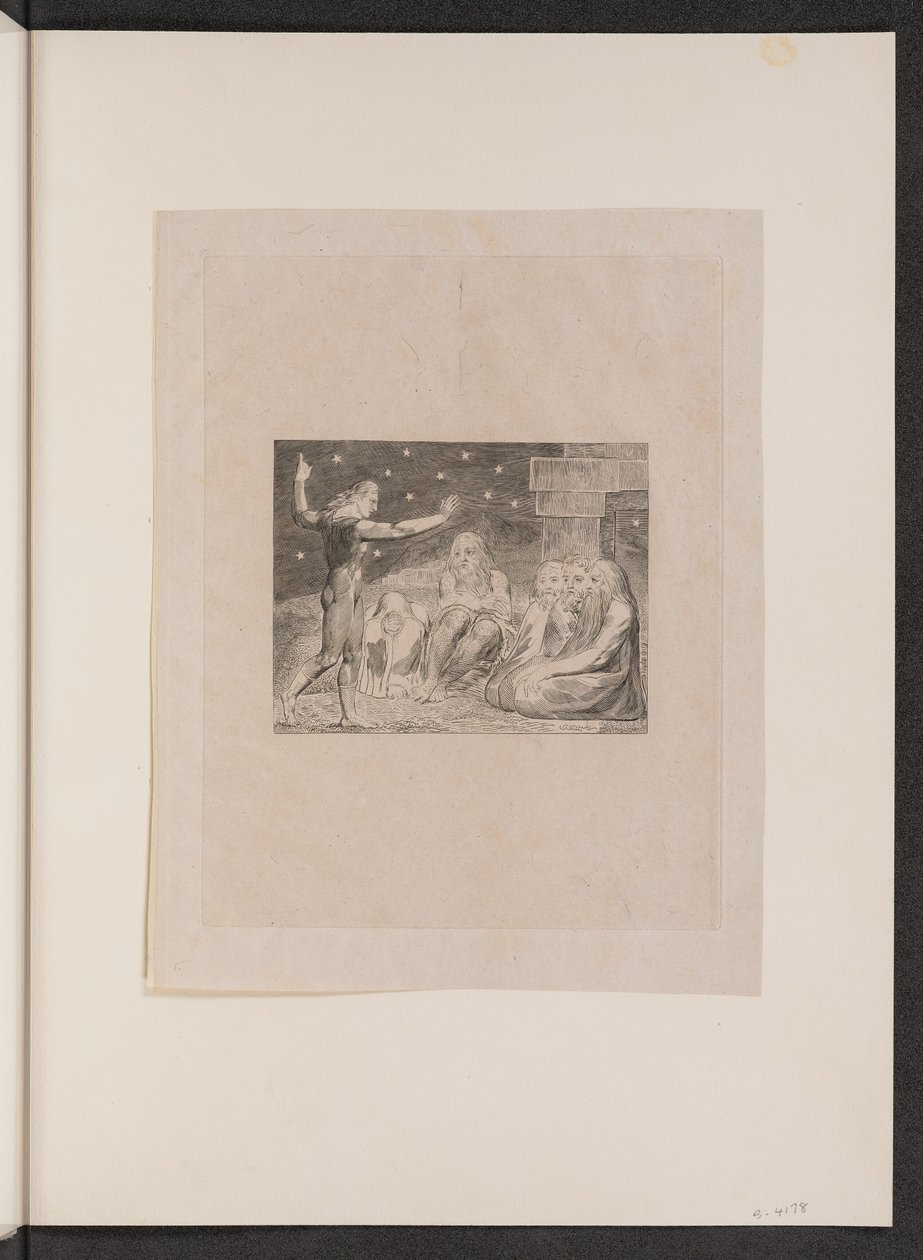 De toorn van Elihu door William Blake