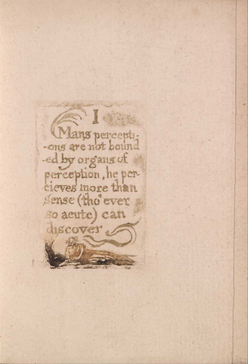 There Is No Natural Religion, Plaat 10, I Mans perceptions are not bounded . . . .  (Bentley b3) door William Blake