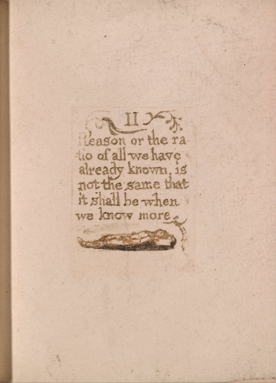 Er is geen natuurlijke religie, Plaat 11, II Rede of de ratio.... (Bentley b4) door William Blake