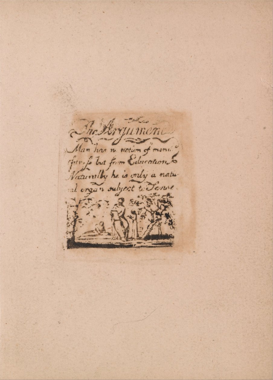 Er Is Geen Natuurlijke Religie, Plaat 2, Het Argument.... (Bentley a3) door William Blake