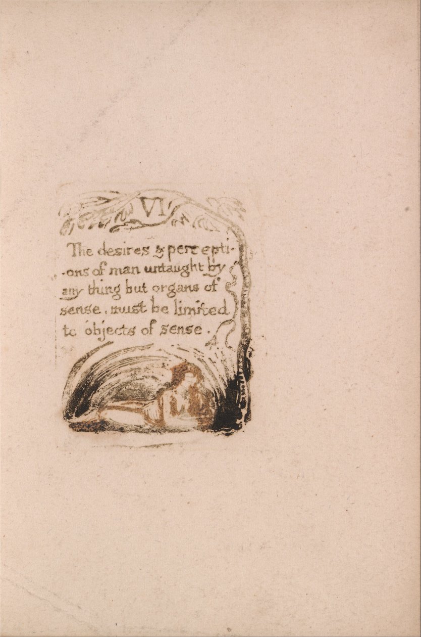 Er is geen natuurlijke religie, Plaat 8, VI De verlangens en waarnemingen.... (Bentley a9) door William Blake